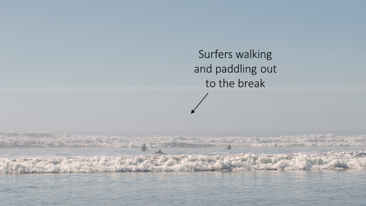 Surfers in the ocean waves
